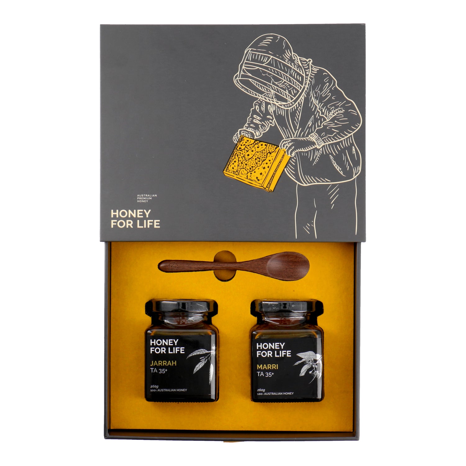 Honey Gift Box with choice of 2 Jars of Honey for Life