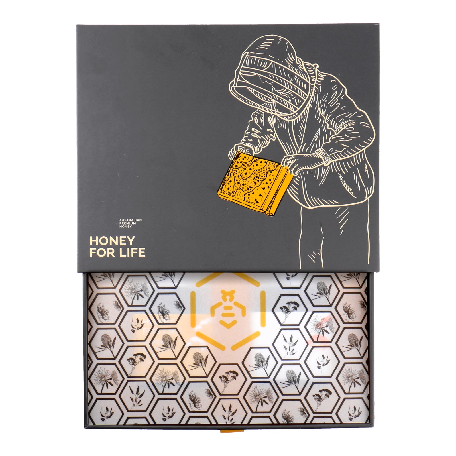 Bespoke Double Honey Gift Box with wrapping paper