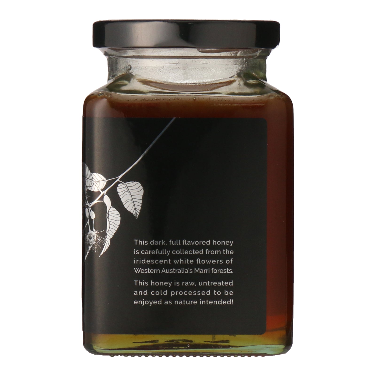 Honey for Life Marri TA35+ Red Gum Honey in Jar Product Description Side