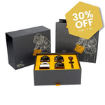 Honey gift set in a black box with 'Honey for Life' branding, featuring a promotional banner offering 30% off.