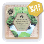 Tasmanian Wilderness Honeycomb packaging with nature-themed design and promotional text.