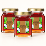 Three Tasmanian Wilderness Leatherwood honey jars, 260g each.