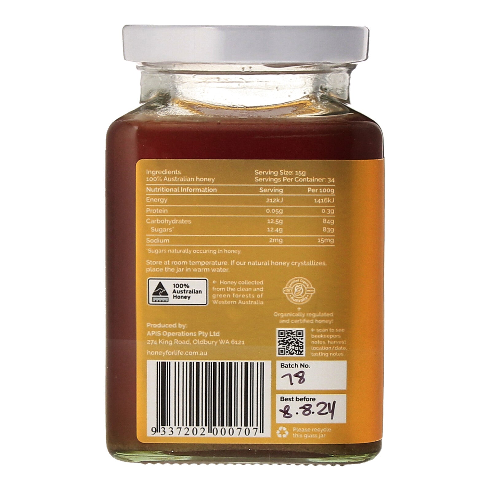 Super Active TA60 Organic Honey Jar