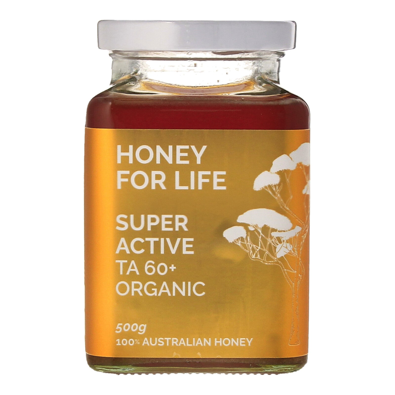 Honey for Life Super Active TA60 Organic Honey Front Jar View