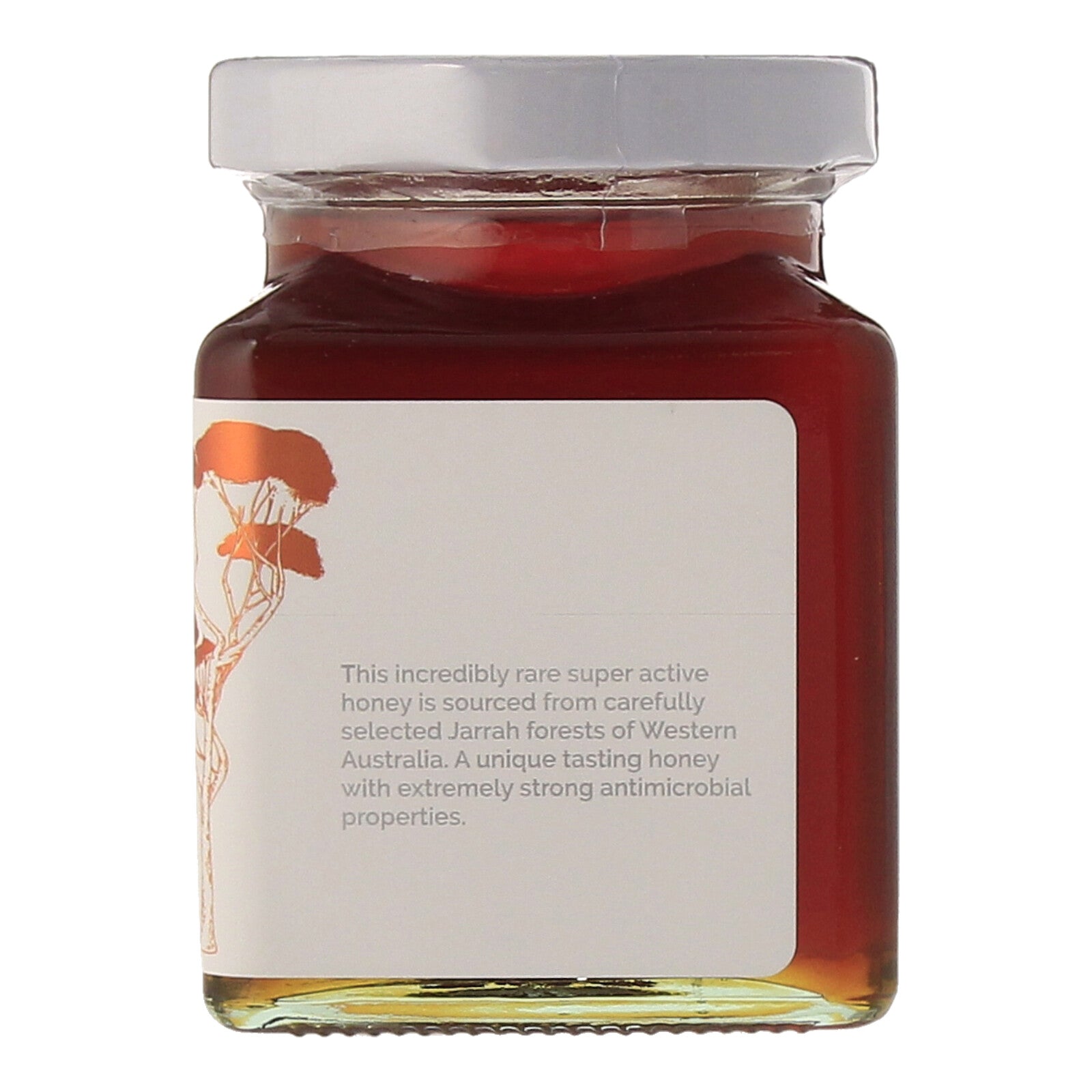 Honey for Life Super Jarrah TA50+ Honey Jar Product Description Side