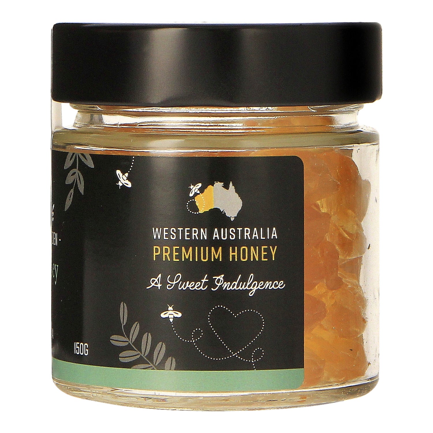 side label oof a jar of Jarrah Honey Drops honey candy