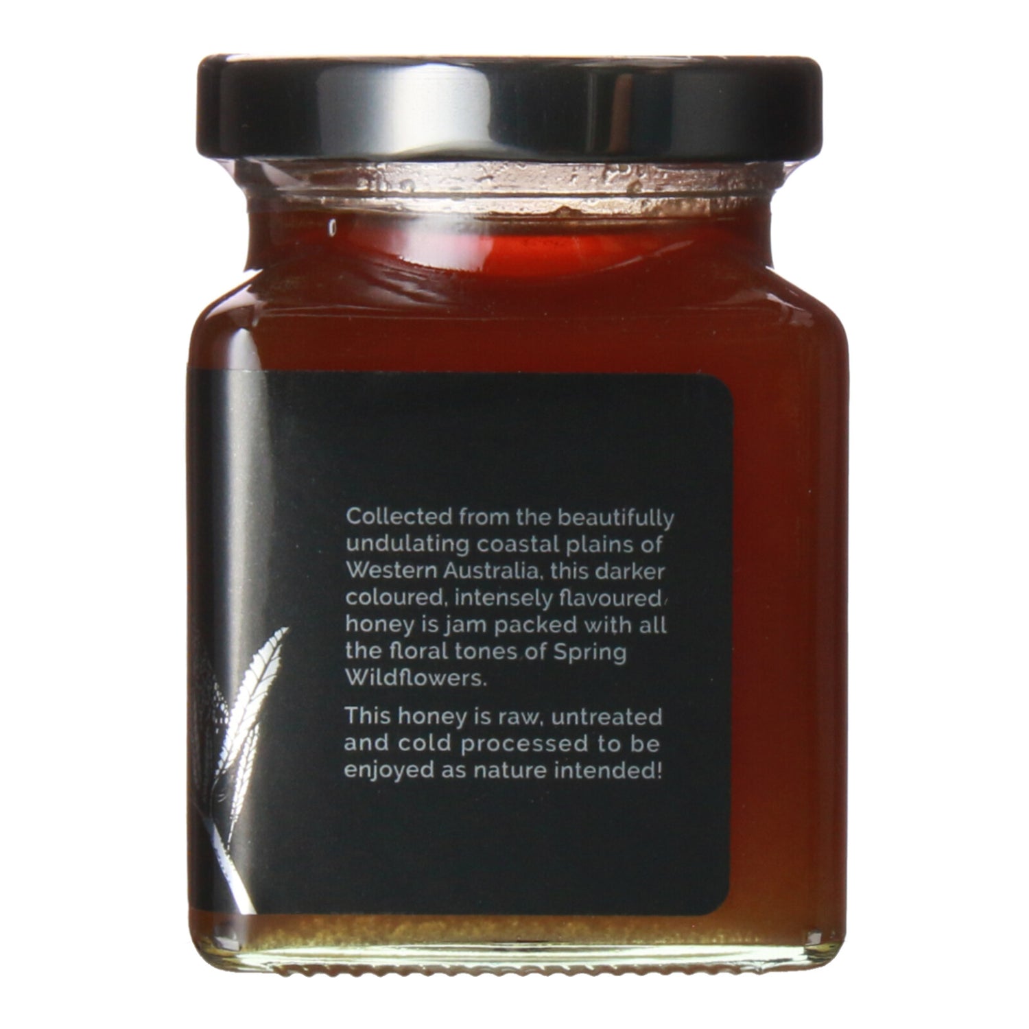 Wildflower Australian Honey Product Info Label on the side of the jar